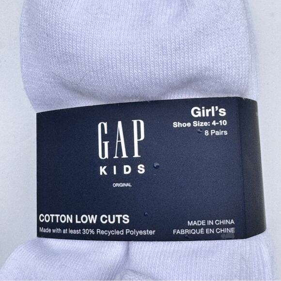 GAP Original Girls Low Cut Ankle Eight Pairs of Socks NWT Sz 4-10 - Picture 6 of 6